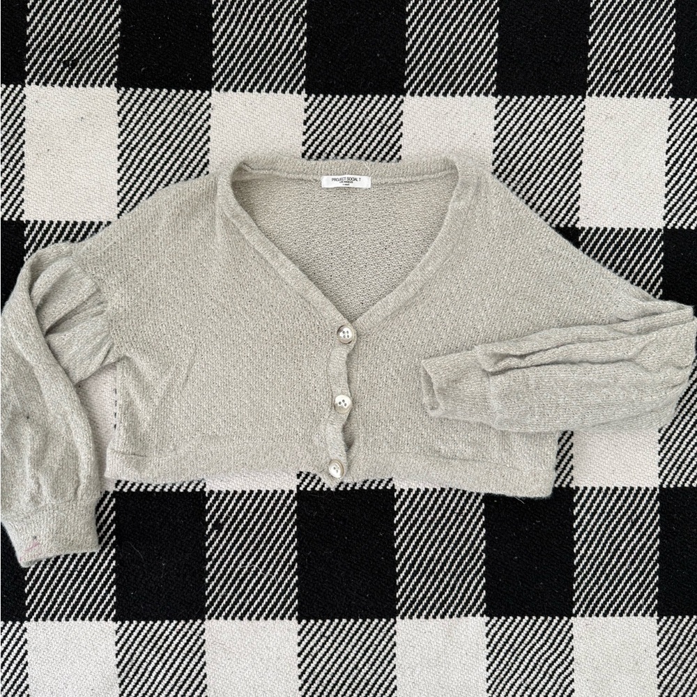 Gray Button-Up Women's Sweater